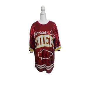 boutique | Dresses | Kansas City Chiefs Sequin Nfl Jersey Dress Womens One  Size | Poshmark